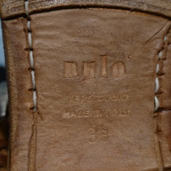 NYLO Distressed Tan Suede Mid-calf Moto Boot - made in Italy, size 38